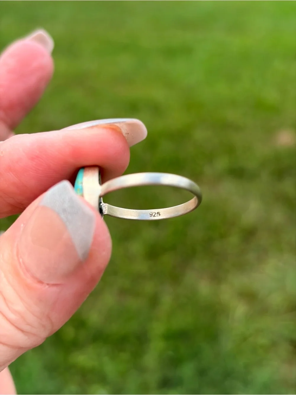 925 Sterling Silver Turquoise Oval Ring